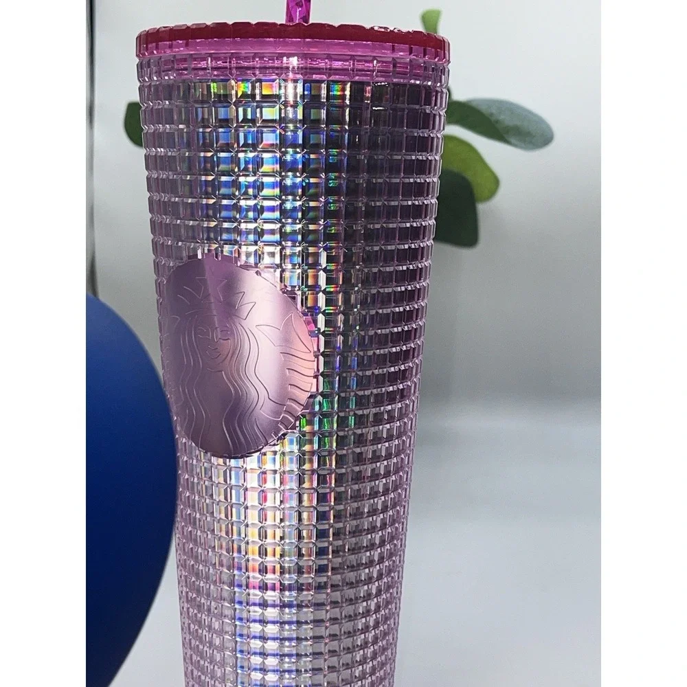 NEW! Starbucks 2020‎ Limited Edition VENTI 24oz Dark Pink Disco Tumbler W/Straw